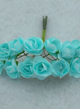厂家供应仿真diy手工纸花 创意玫瑰婚庆迷你1.5厘米礼盒装饰小花