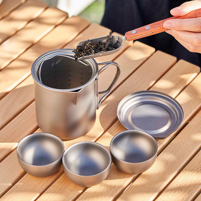 纯钛茶具随身泡茶器马克杯子露营带滤网喝功夫茶