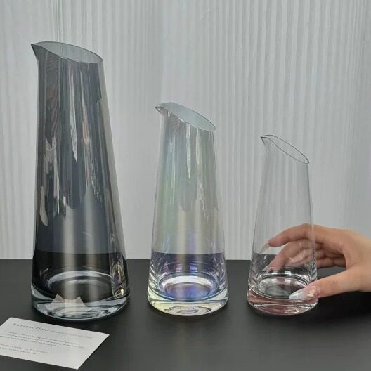创意斜口分酒壶大号红酒洋酒醒酒器家用白酒分酒器大容量玻璃酒壶