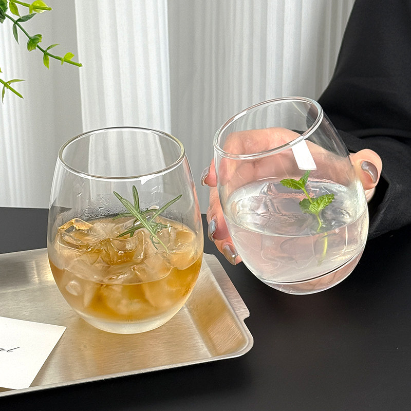 酒店杯子玻璃西餐厅水杯商用早餐杯饮料果汁蛋形杯ktv酒吧啤酒杯