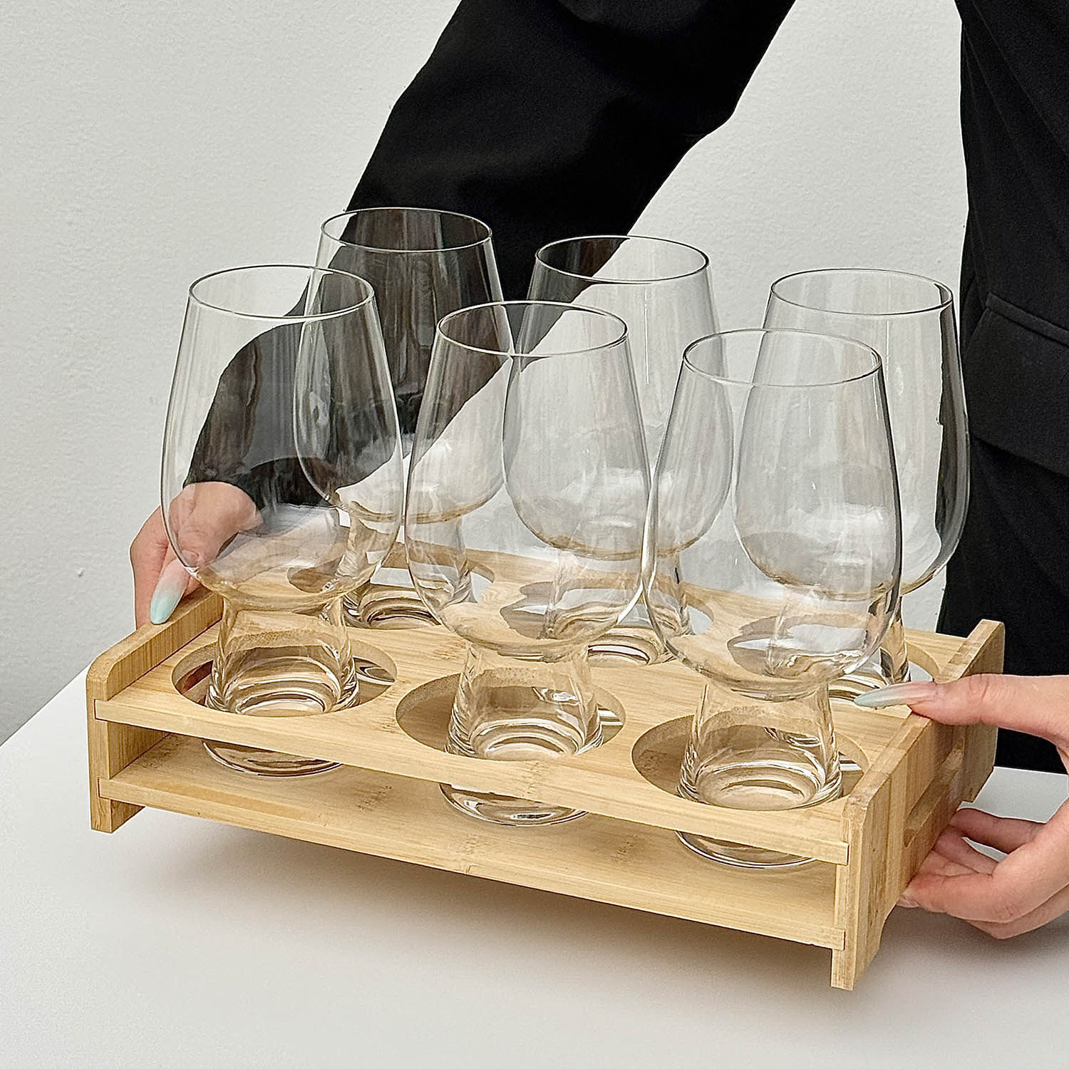ins网红高脚玻璃精酿啤酒杯