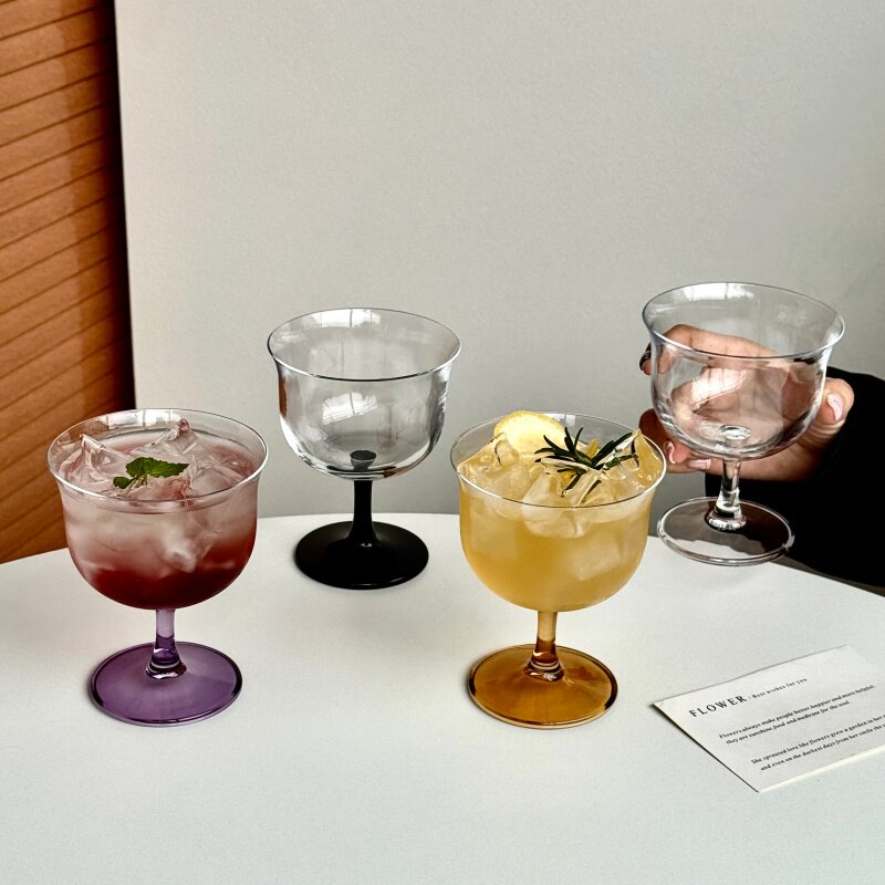 ins风轻奢高脚玻璃威士忌杯