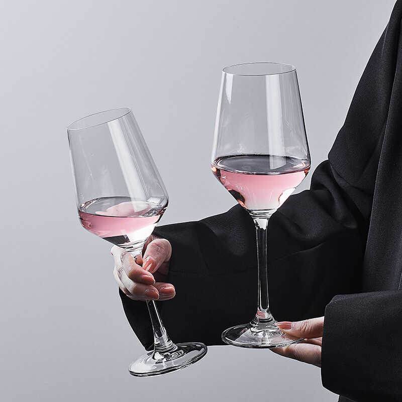 高端欧式水晶玻璃葡萄酒杯酒店时尚简约西餐厅家用菱形大号红酒杯