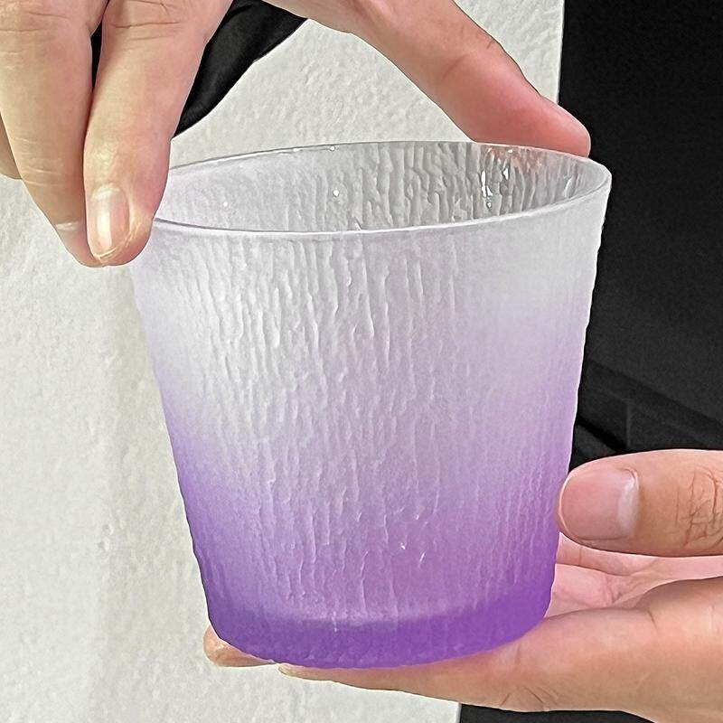 ins风小众渐变紫大口畅饮杯高颜值冷饮杯家用喝水杯子轻奢咖啡杯