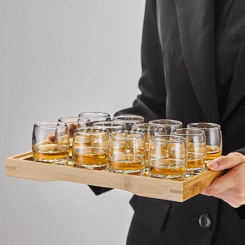 ins风透明玻璃创意白酒杯