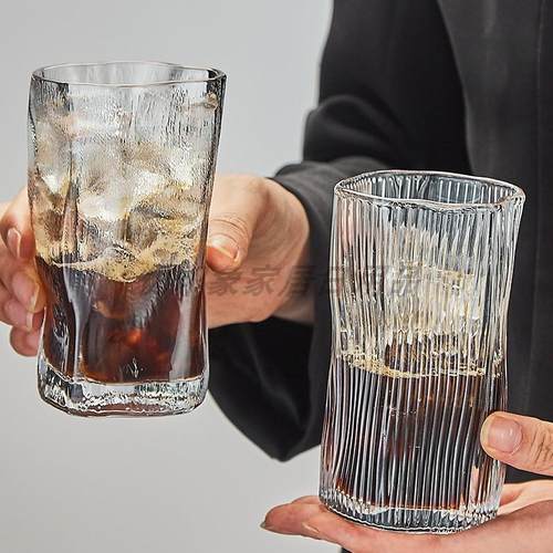 美式拿铁ins风不规则玻璃杯