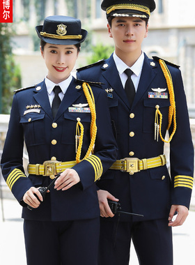 2025新式蓝色保安服春秋套装男女形象岗礼仪服工作服春秋冬季制服