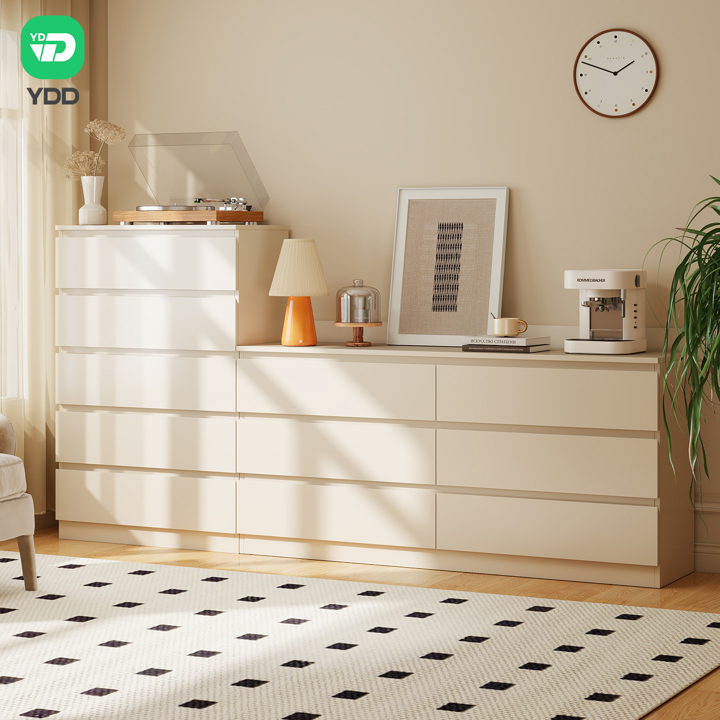 YDD云川非实木钢制五斗柜