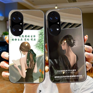 化妆镜适用华为p50手机壳p60女款 防摔pro镜面 p40pro带镜子p30玻璃p20文艺p50e网红50pro创意p30文字p40pro