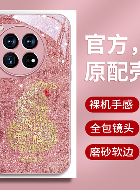 百福葫芦适用一加13手机壳ace6新款一加ACE3高级金属漆OnePlus12潮牌1+15外壳ace2pro创意蛇年ace3闪粉玻璃套
