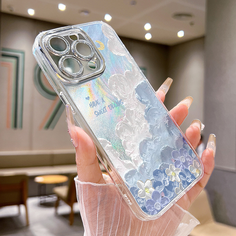 羽纱油画云朵闪粉护镜全包镜头