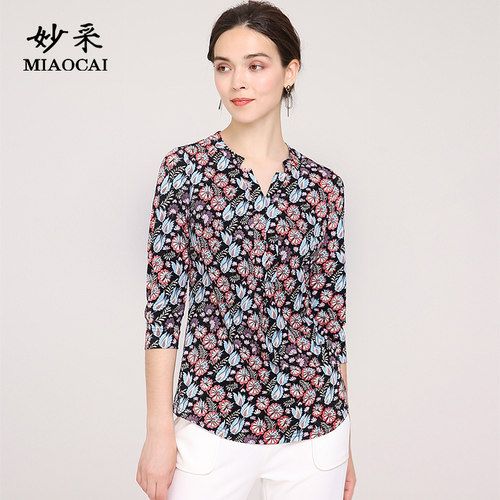 妙采短袖聚酯纤维女装