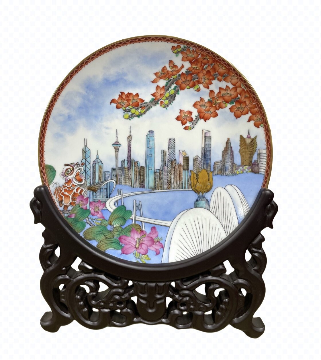 实体店 广彩广绣工艺大师作品礼品工艺品纪念品 大湾区纪念品