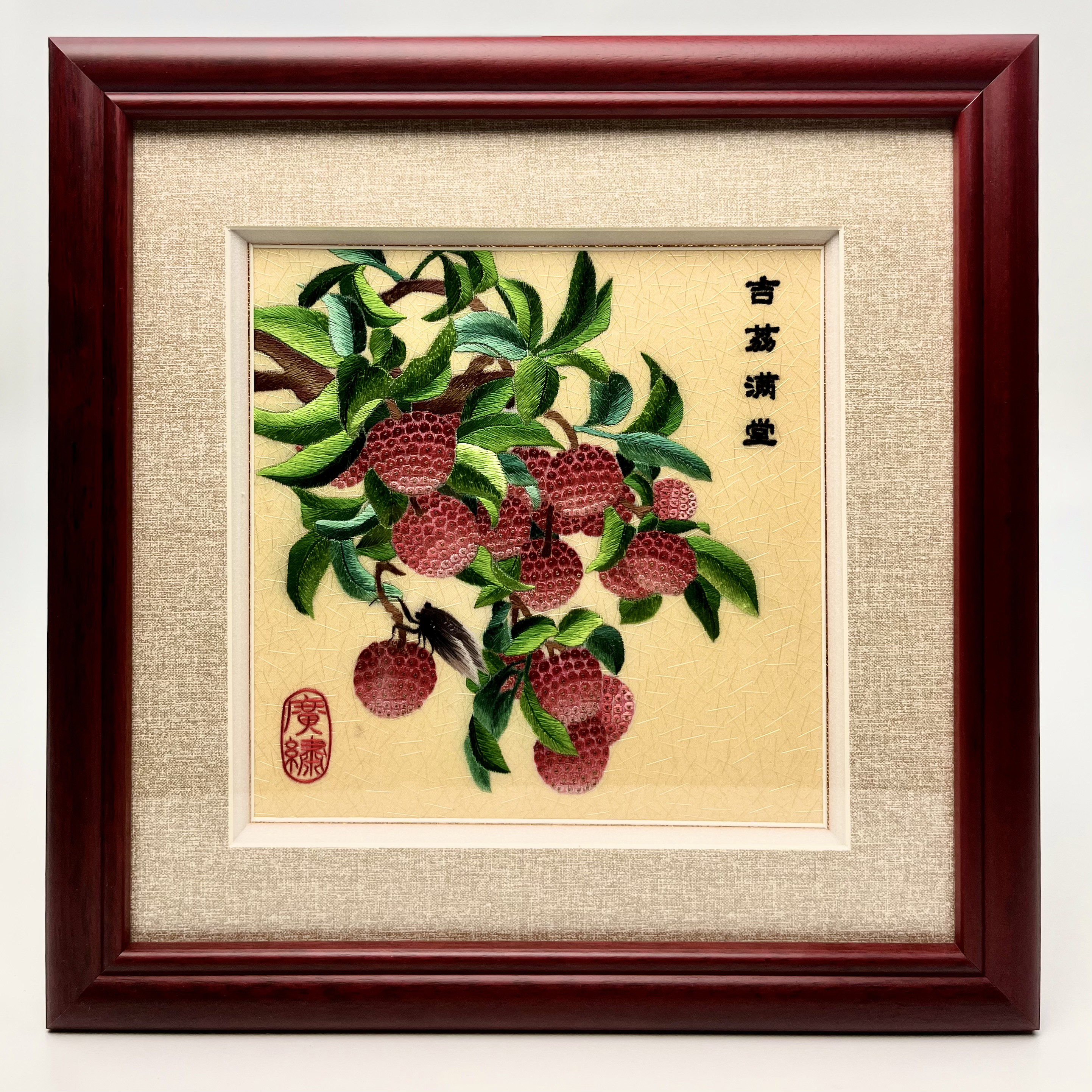 广绣 粤绣 广东广州特色岭南文化礼品 刺绣 岭南红棉