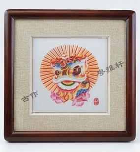 实体店经营广绣粤绣 广州特色礼品广府文化 手工刺绣摆件 醒狮