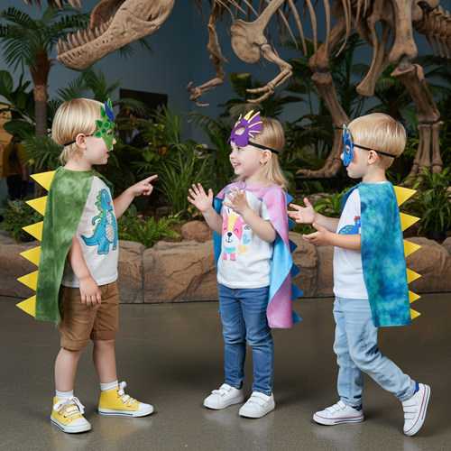 儿童恐龙演出服仿真喷火龙披风