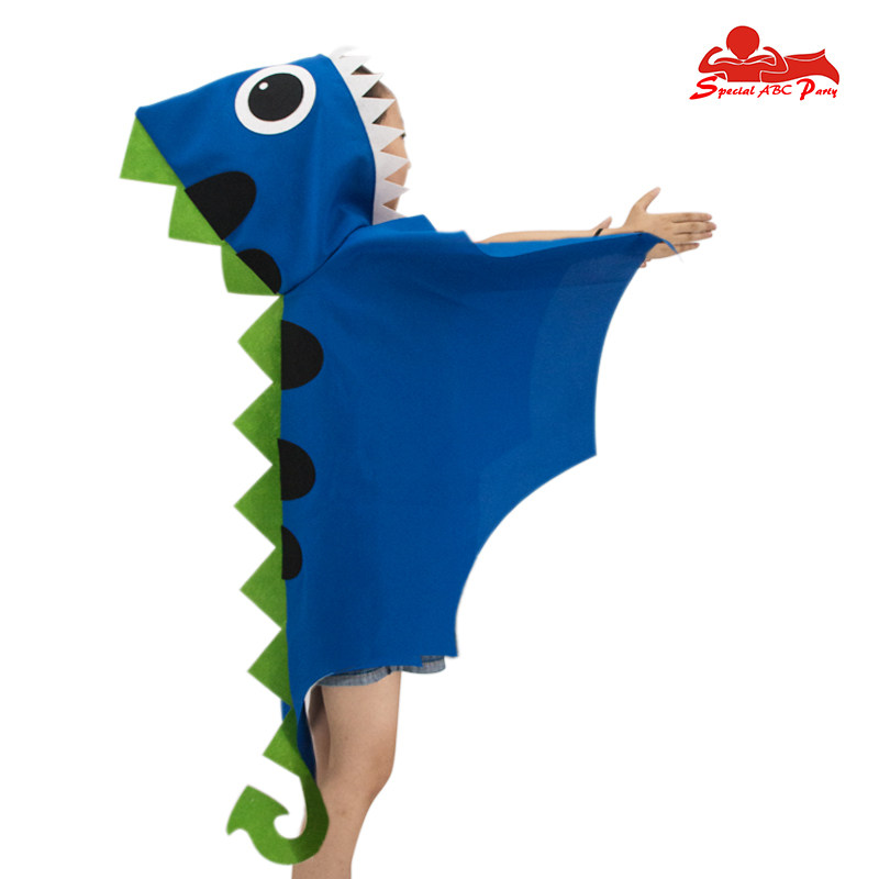 3-7岁儿童恐龙连帽披风宝宝 卡通霸王龙造型轻薄斗篷走秀装扮服饰