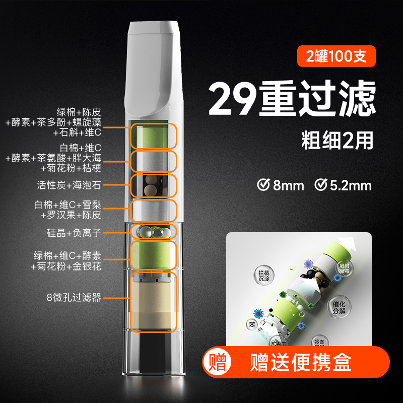 29重过滤烟嘴正品(送便携盒)