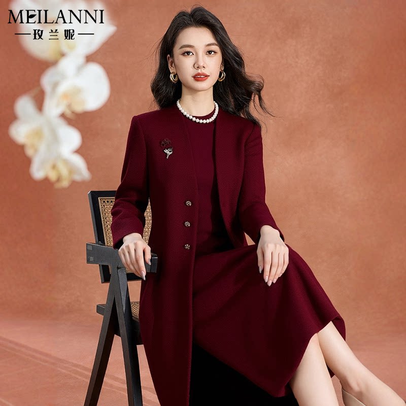 贵夫人风衣连衣裙高端精致两件套
