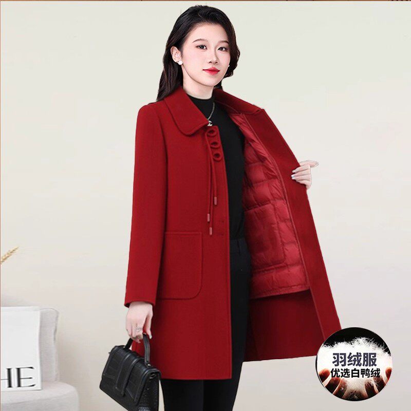 九江羽绒服内胆毛呢大衣女装秋冬