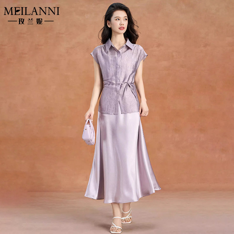 喜婆婆妈结婚礼服套装缎面连衣裙