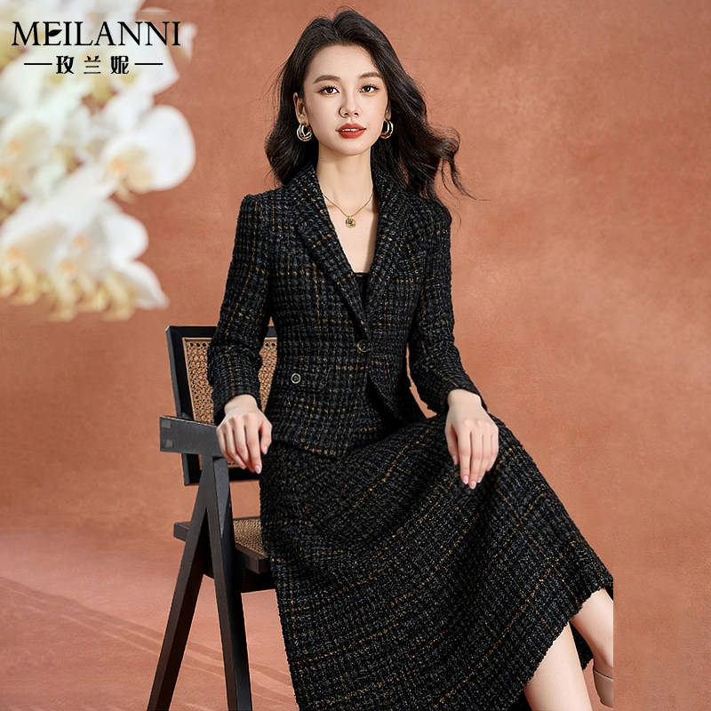小香风套装连衣裙女秋季2025新款