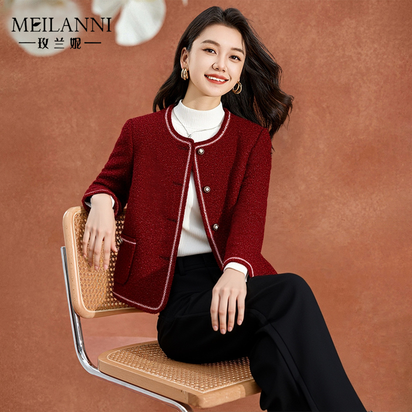 晋江红色小香风棉服女秋冬可拆卸内胆夹棉外套高端二棉喜婆婆棉袄
