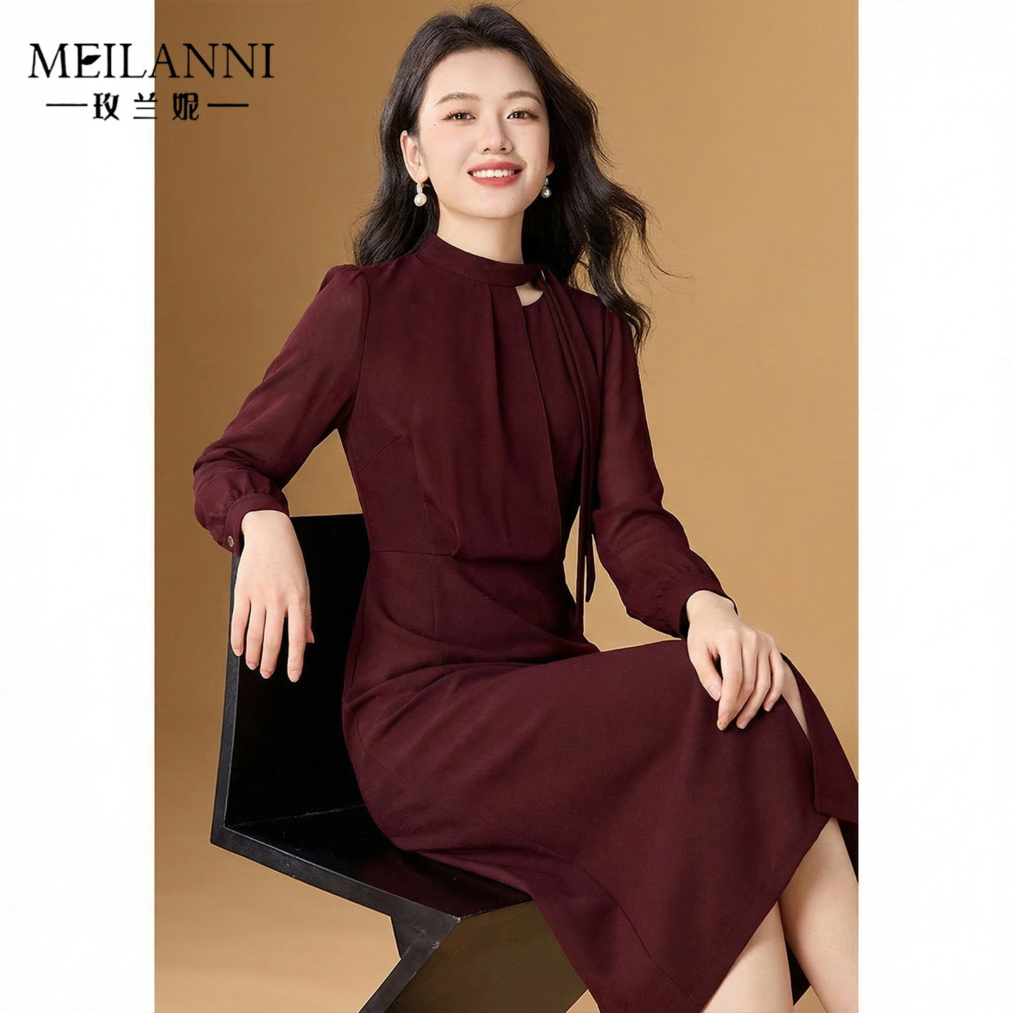 玫兰妮喜婆婆连衣裙气质高端穿搭