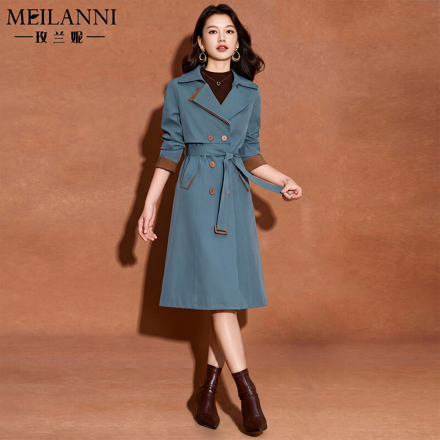 英伦风双排扣风衣洋气减龄外套