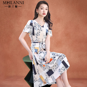 广州十三行爆款雪纺连衣裙女夏季2024新款高端精致女神范妈妈裙子