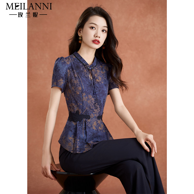 贵夫人夏两件唐装品牌套装女时尚