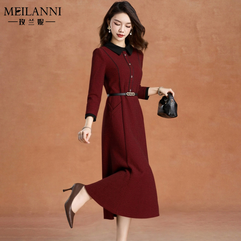喜婆婆婚宴装礼服连衣裙女秋冬爆