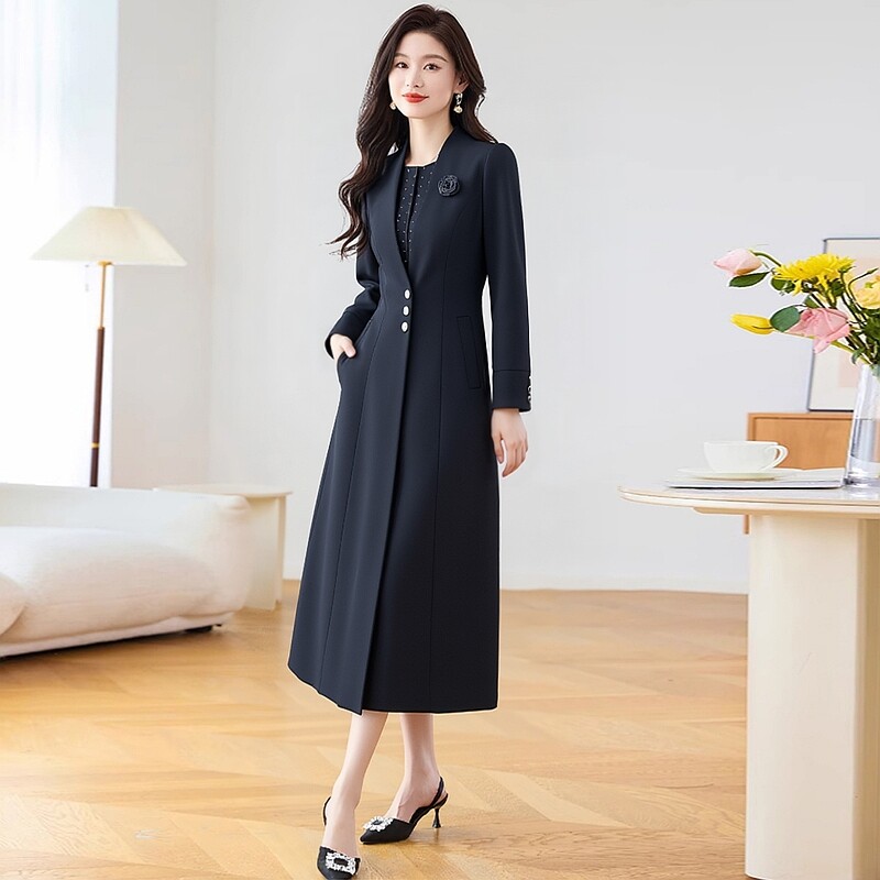 杭州高端风衣外套连衣裙女秋2025