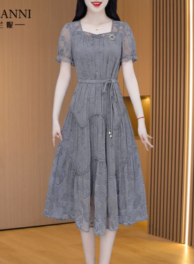广州十三行连衣裙女2026新款夏今年流行爆款高端洋气小个子妈妈裙