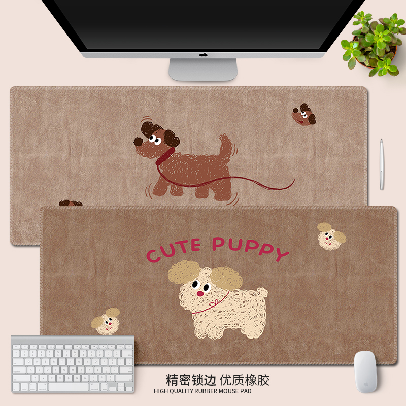 简约卡通鼠标垫加厚锁边桌垫
