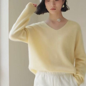 时尚 V领 韩系纯色慵懒感针织衫 T489 实物以直播间为准