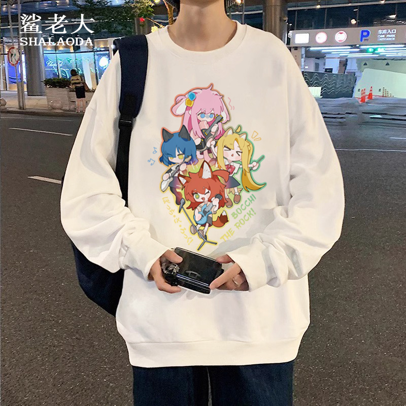 圆领卫衣外套男ins潮牌孤独摇滚cos服痛衣长袖T恤oversize厚上衣