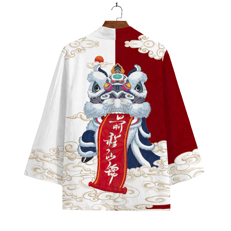 中国风醒狮道袍羽织开衫防晒衬衣