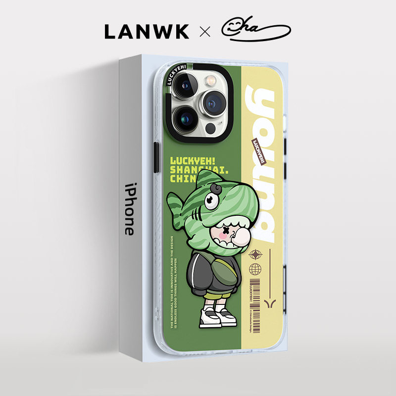 【2件5折】lanwk适用苹果14手机壳iPhone13Pro防摔Promax新款保护套潮牌网红爆款男女外壳高级感傻瓜男孩