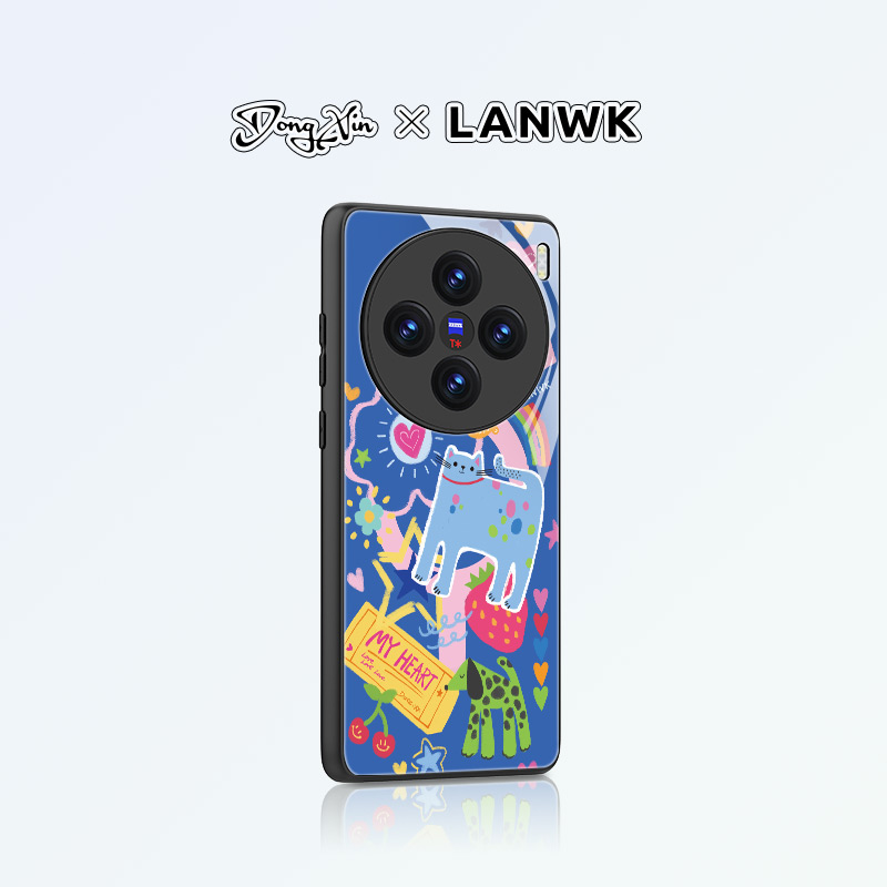 LANWK适用vivoX100/200pro手机壳新款创意iqoo12/13por玻璃保护套防摔S18/19可爱镜头全包创意卡通女奇思妙想