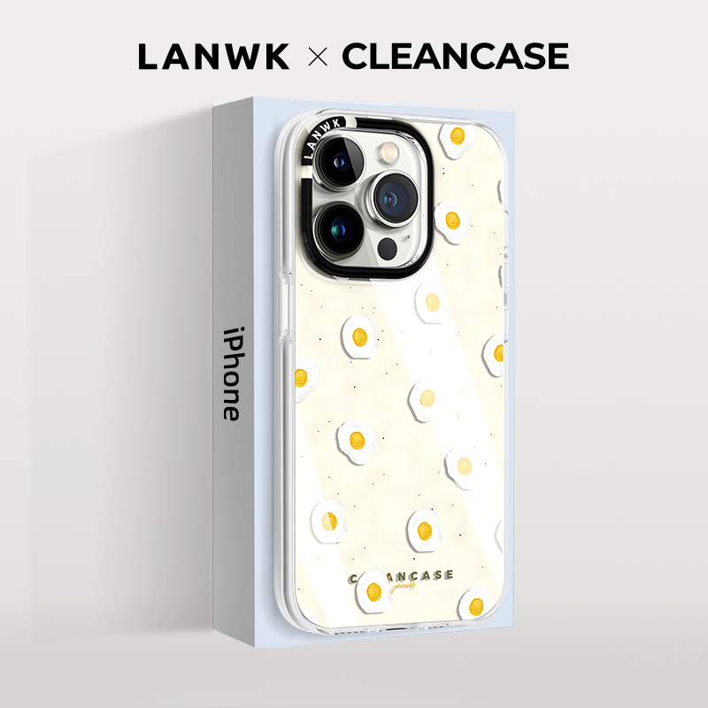 【2件5折】lanwk适用苹果14promax手机壳新款外壳iPhone高级感小众硅胶软壳防摔13Promax保护套女爆款荷包蛋