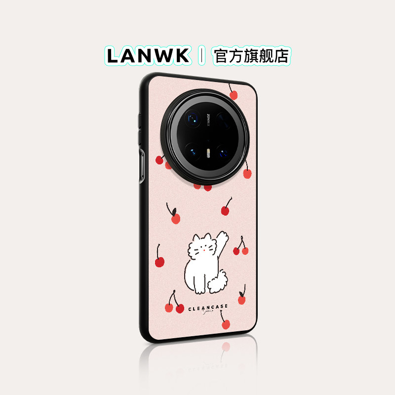 「樱桃小猫咪」LANWK适用华为Mate80promax/70air手机壳女新款mate60高级pura80/70外壳pro创意防摔保护套