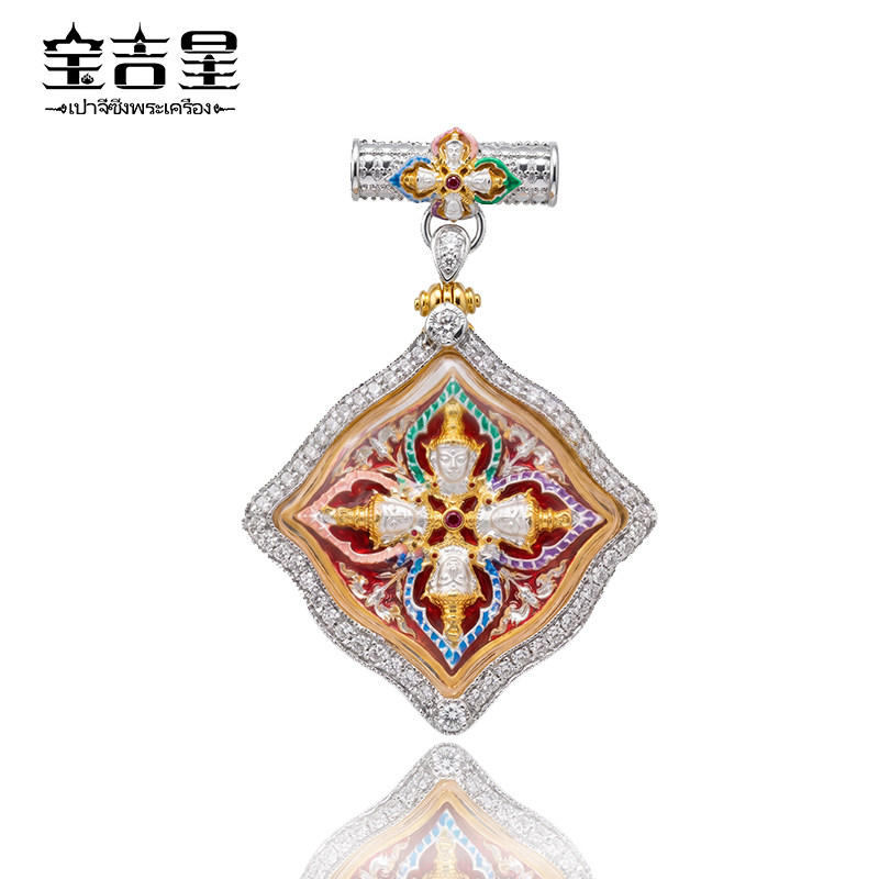 泰国佛系牌正品 大珐会 浮图艺术版四面佛  泰历2561年 铜镀金