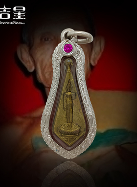 泰国佛系牌正品 开世佛背观音 龙婆碧纳 2527年 黄铜