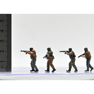 三荣模型 1/72 蒙面4人组 上色完成品模型静态摆件