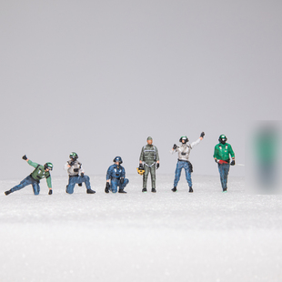 三荣 1/72 航母地勤套装B 地勤人员 搭配舰载机7人组 完成品模型