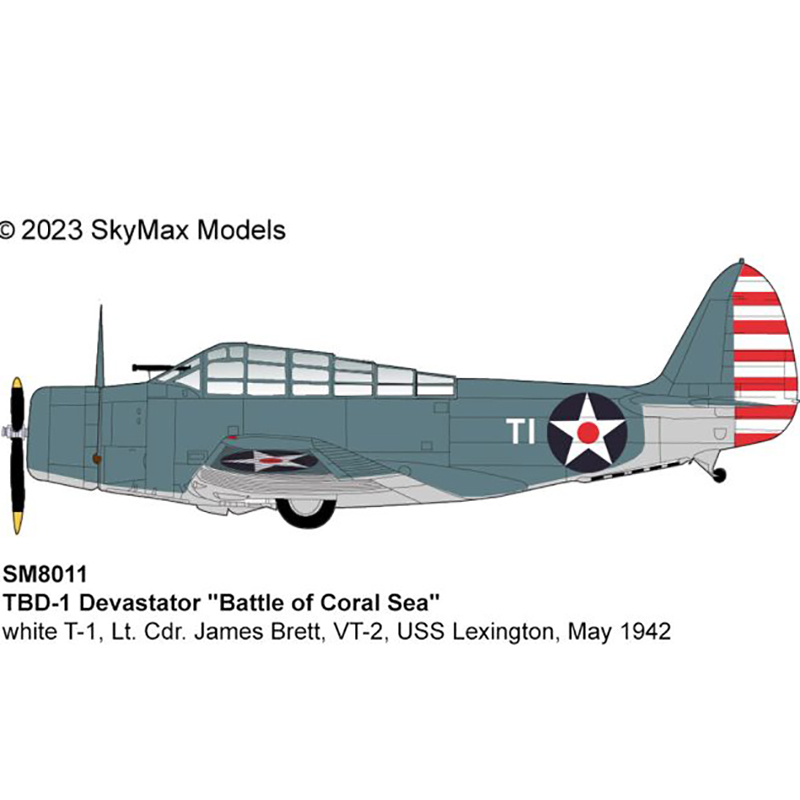 7月 SM8011 TBD-1 珊瑚海海战 JamesBrett,VT2列克星敦号航母1942 玩具/童车/益智/积木/模型 飞机模型 原图主图