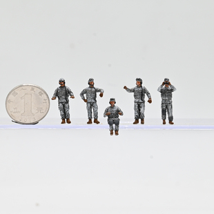 三荣模型 1/72 美军现代装甲兵 现代步兵组5人组可配坦克使用兵人