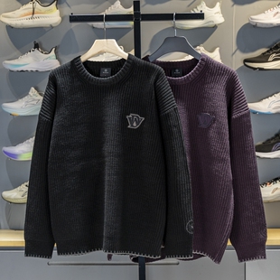 李宁男子毛衣2025冬季新款韦德系列宽松保暖套头编织衫AMBV423