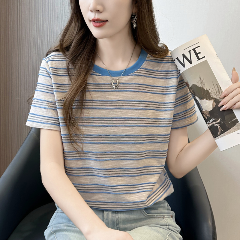 【时尚立体条纹】t恤女短袖